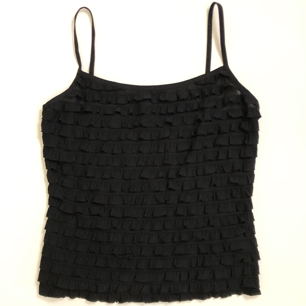 Black ruffle tank top